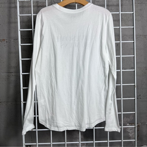 Figs White Cotton Top Awesome Humans Long Sleeve Tee Shirt workwear medical scub - Picture 7 of 7